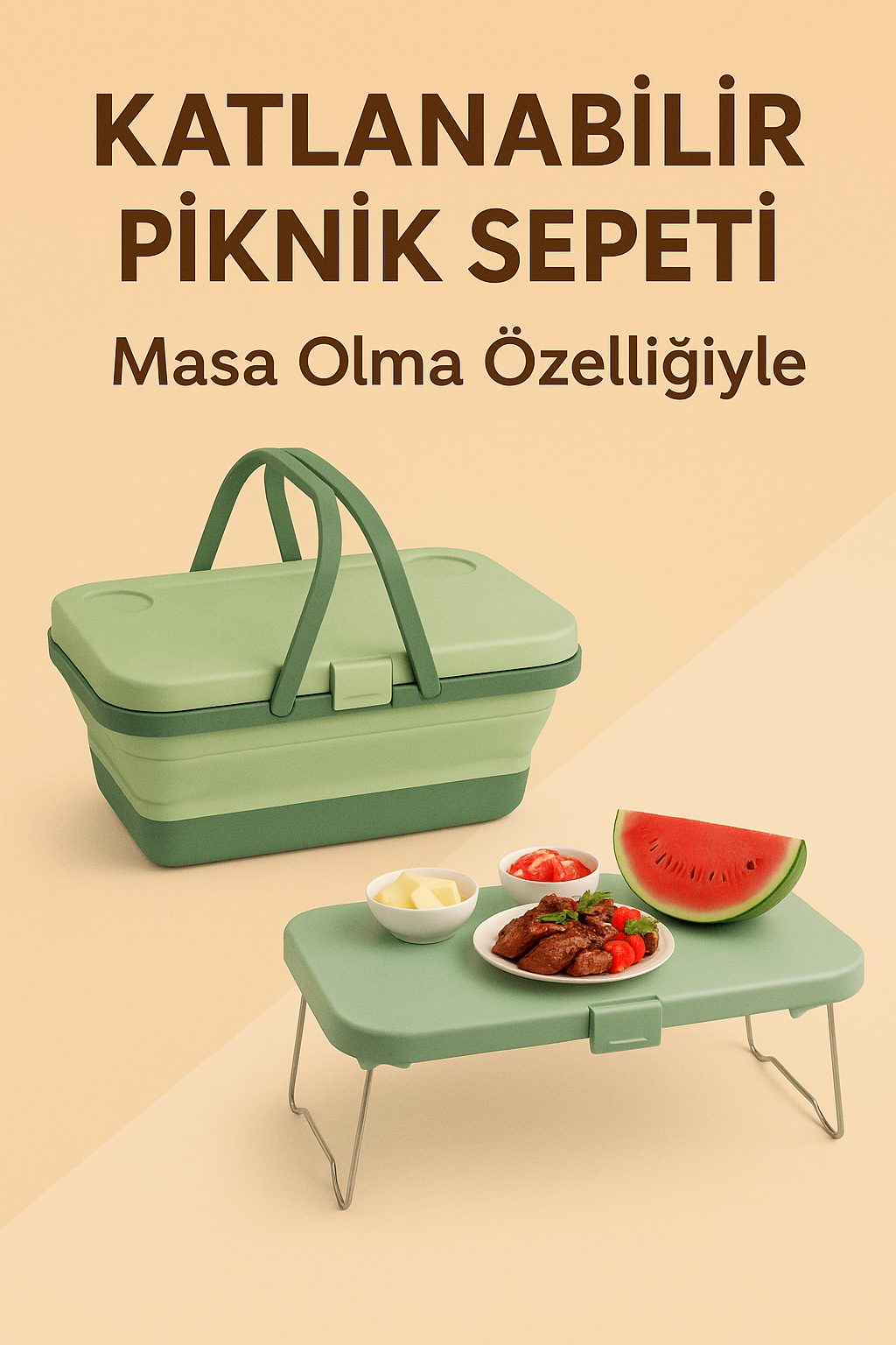 Portatif Piknik Masası ve Sepet Seti