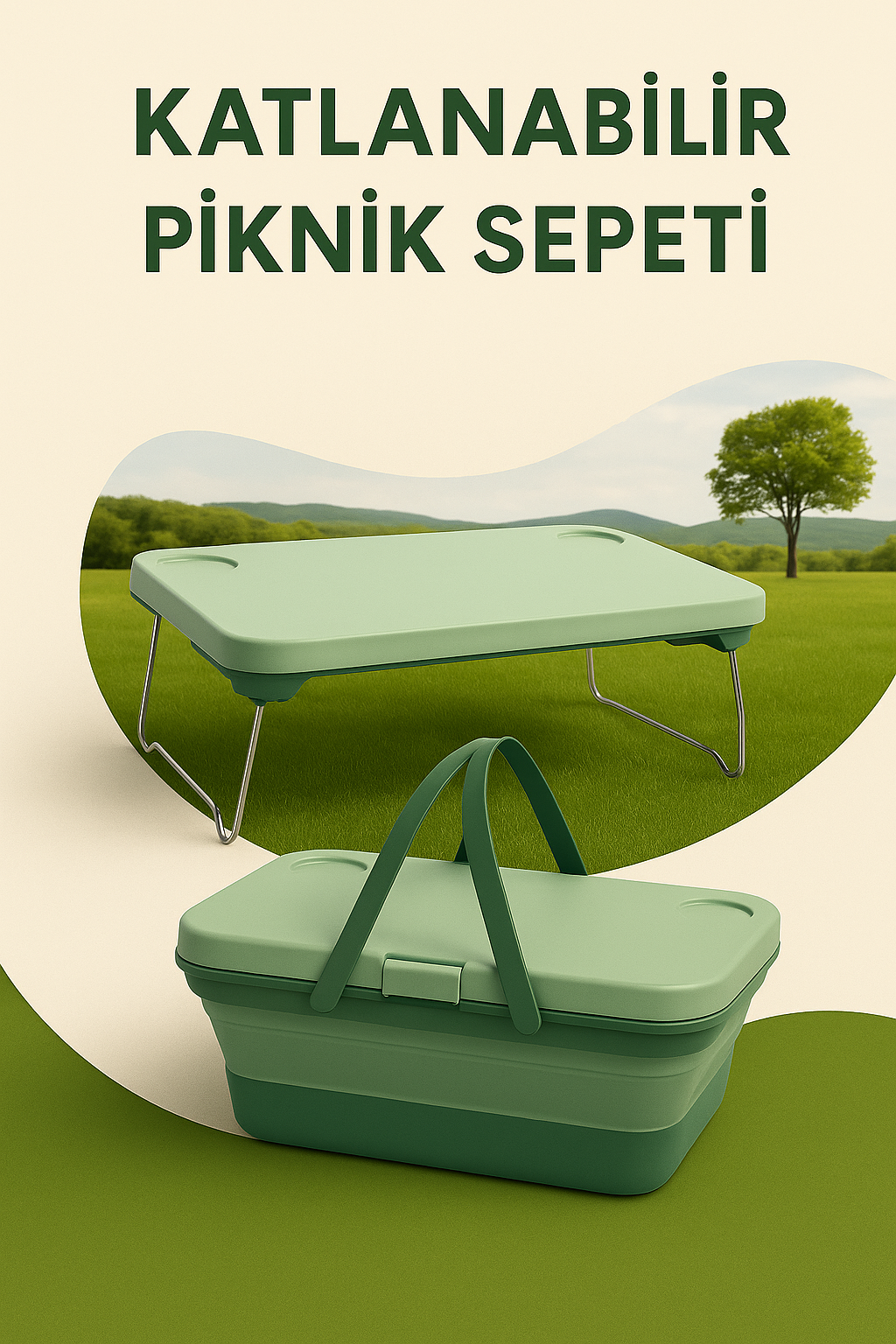 Portatif Piknik Masası ve Sepet Seti