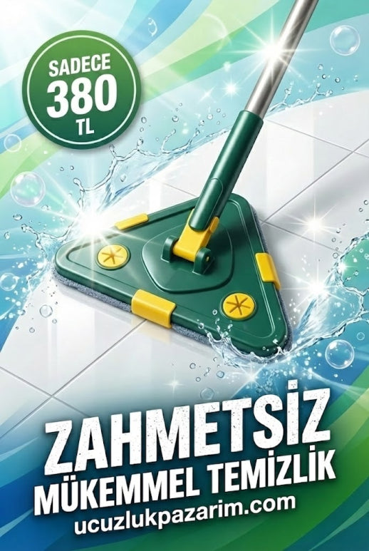 2 Bezli Üçgen Çek Çekli Mop Islak Mendil Uyumlu